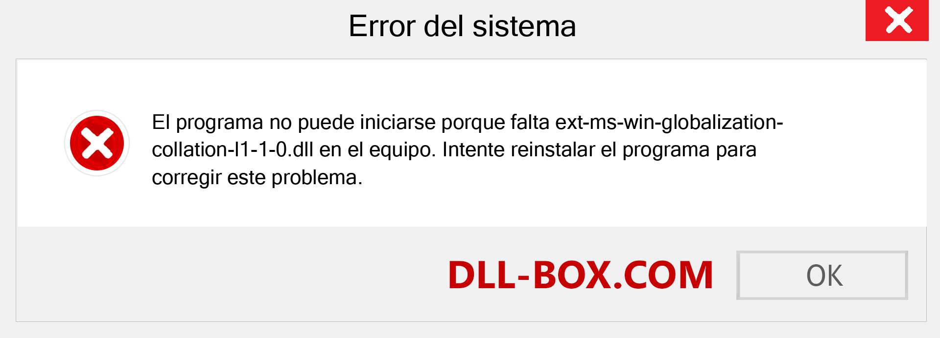 ¿Falta el archivo ext-ms-win-globalization-collation-l1-1-0.dll ?. Descargar para Windows 7, 8, 10 - Corregir ext-ms-win-globalization-collation-l1-1-0 dll Missing Error en Windows, fotos, imágenes