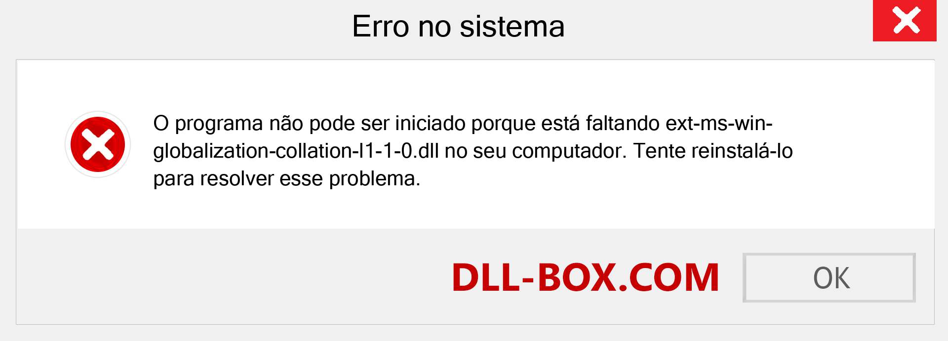 Arquivo ext-ms-win-globalization-collation-l1-1-0.dll ausente ?. Download para Windows 7, 8, 10 - Correção de erro ausente ext-ms-win-globalization-collation-l1-1-0 dll no Windows, fotos, imagens